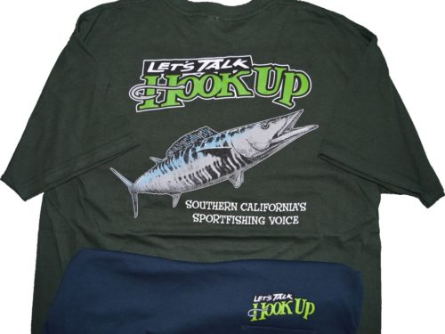 Hookup T-Shirt Wahoo Design in Green or Dark Blue